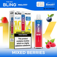 The Crystal Bling Max 10000 Prefilled Vape Pod Kit Box of 5 - Mixed Berries