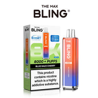 The Crystal Bling Max 8000 Prefilled Vape Pod Kit Box of 5 - Blue Razz Cherry