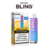 The Crystal Bling Max 8000 Prefilled Vape Pod Kit Box of 5 - Blue Sour Raspberry