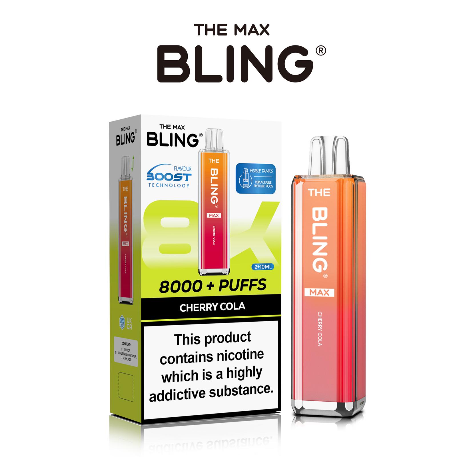The Crystal Bling Max 8000 Prefilled Vape Pod Kit Box of 5 - Cherry Cola