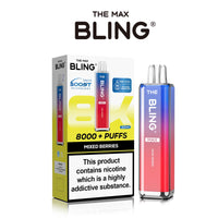 The Crystal Bling Max 8000 Prefilled Vape Pod Kit Box of 5 - Mixed Berries