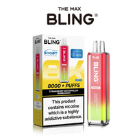 The Crystal Bling Max 8000 Prefilled Vape Pod Kit Box of 5 - Strawberry Watermelon Bubble Gum
