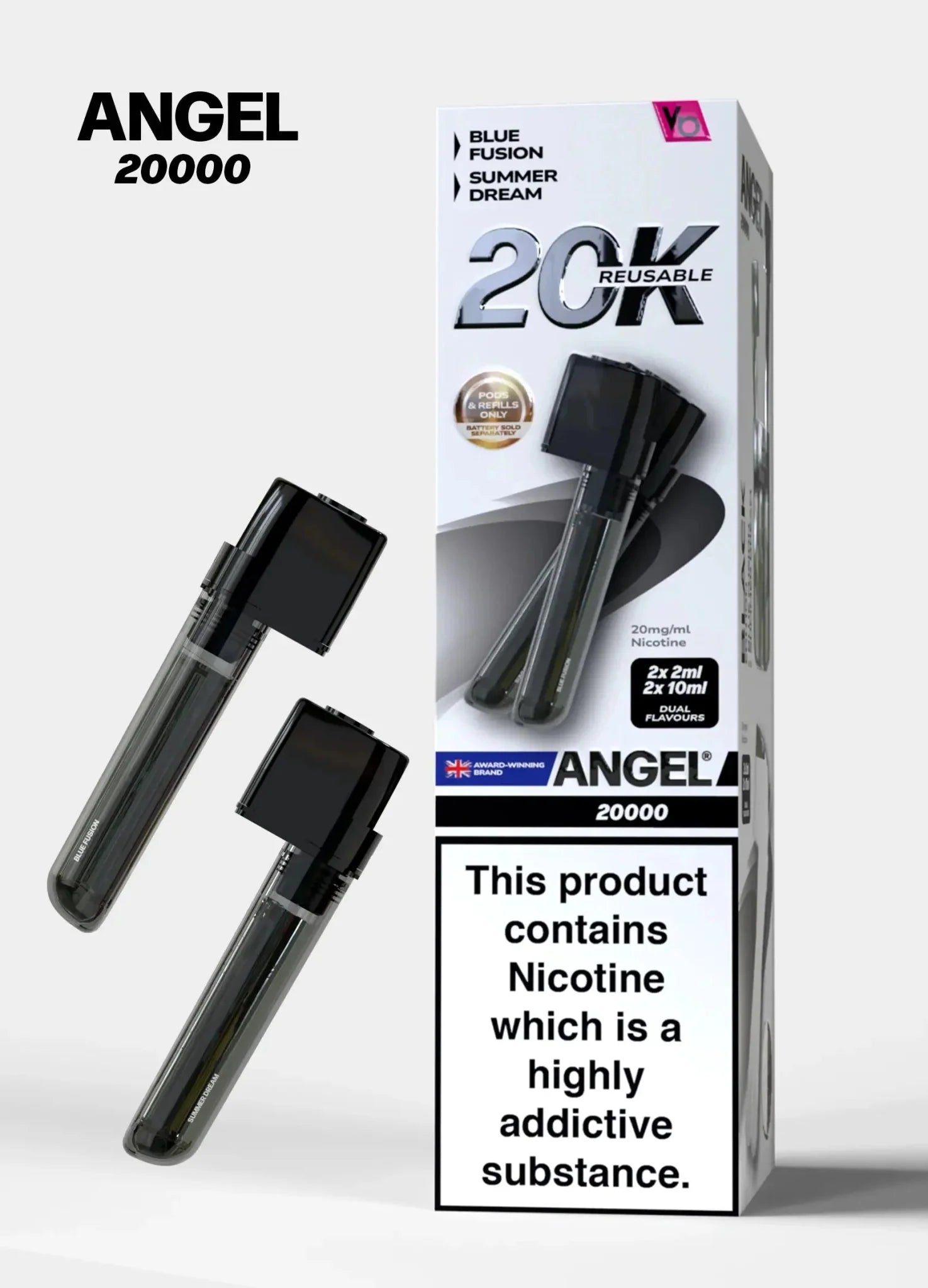 Vapes Bars Angel 20000 Prefilled Pods Box of 5 - Black Edition
