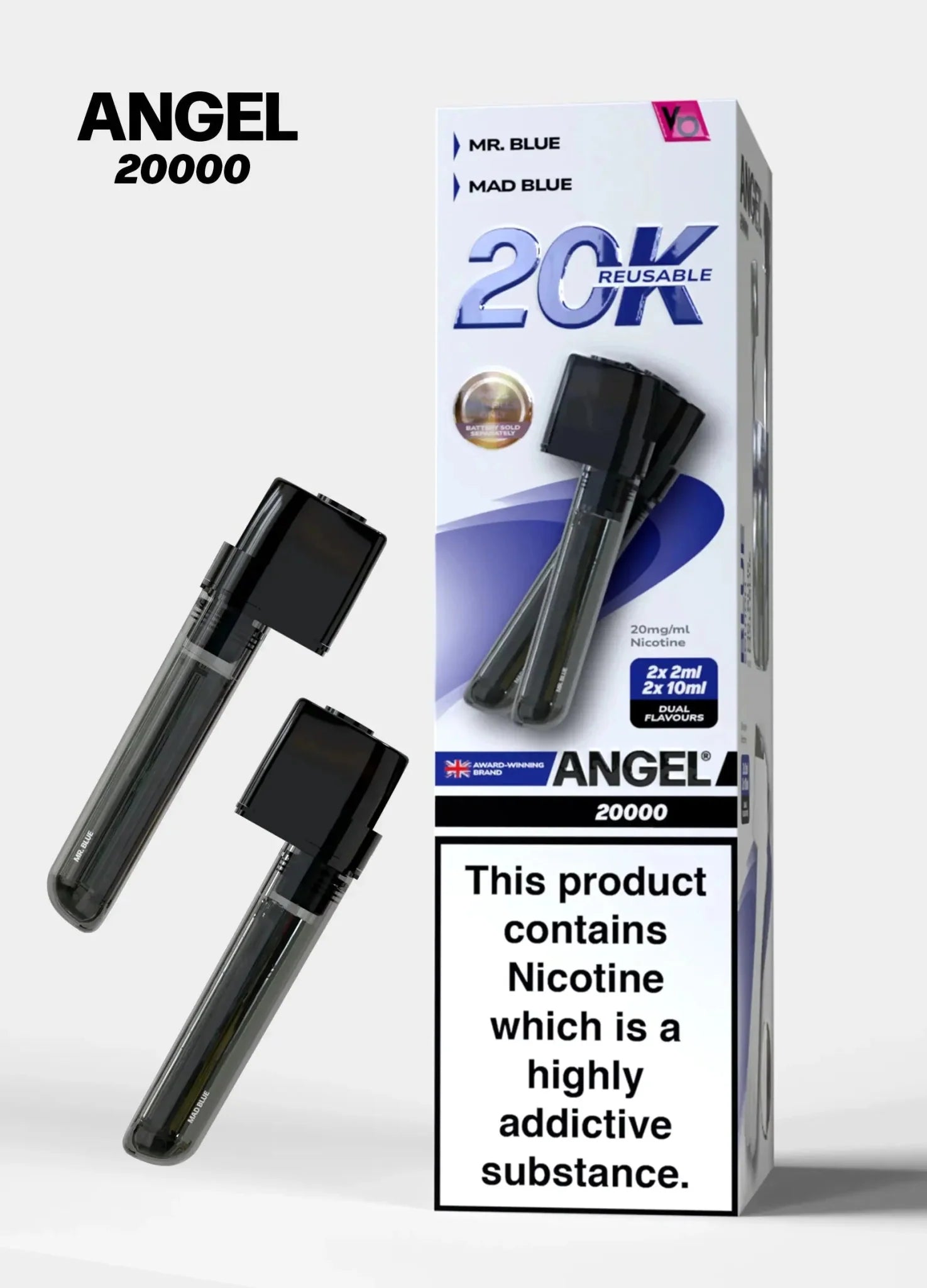 Vapes Bars Angel 20000 Prefilled Pods Box of 5 - Blue Edition