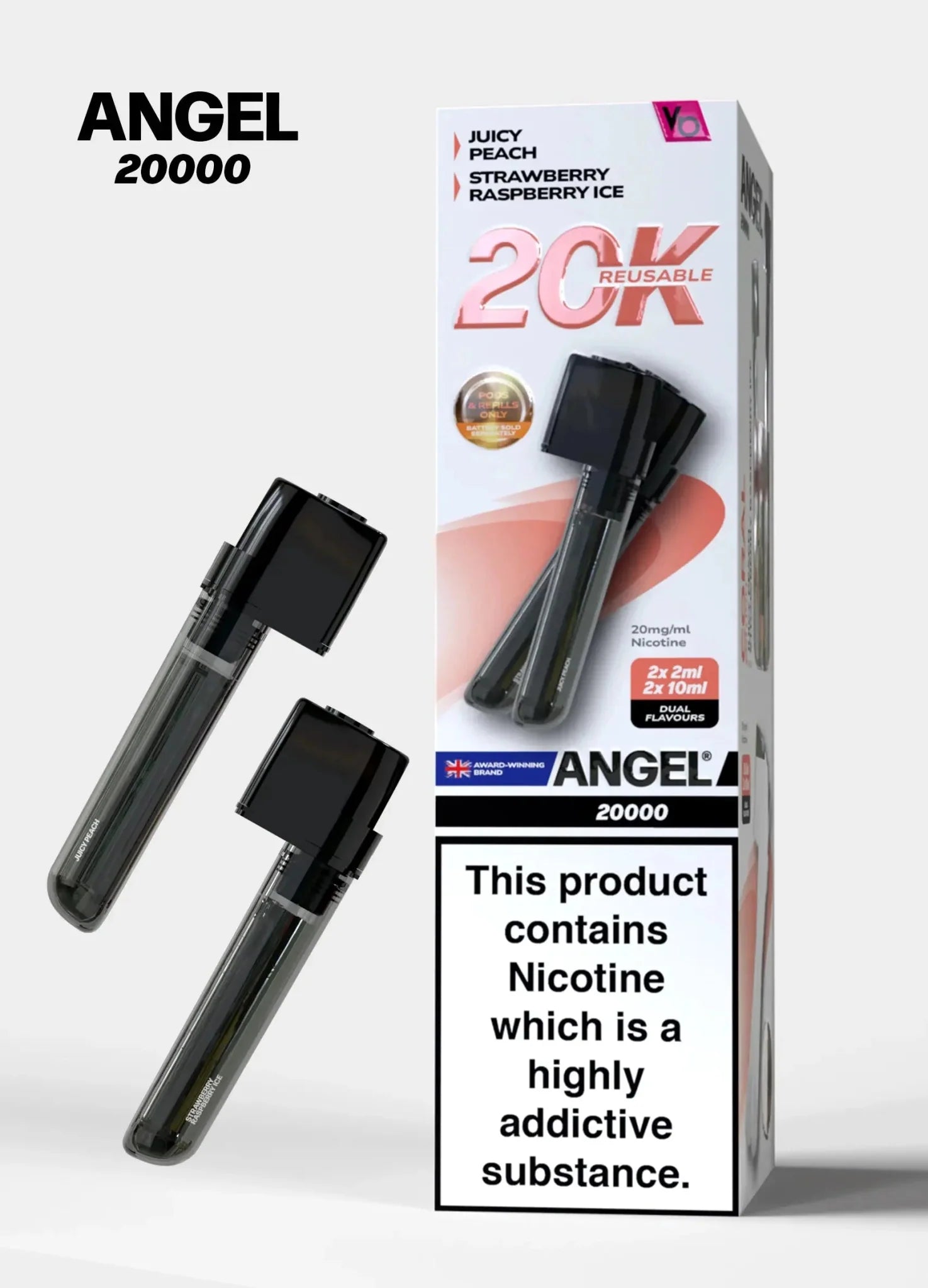 Vapes Bars Angel 20000 Prefilled Pods Box of 5 - Coral Edition