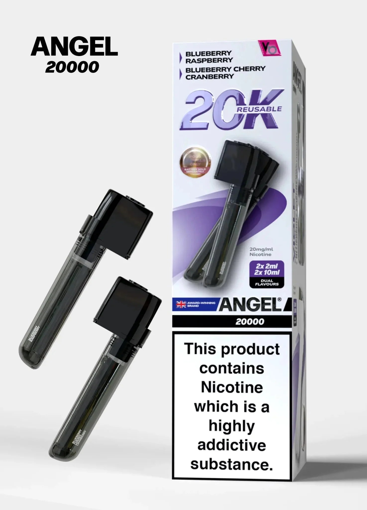 Vapes Bars Angel 20000 Prefilled Pods Box of 5 - Violet Edition