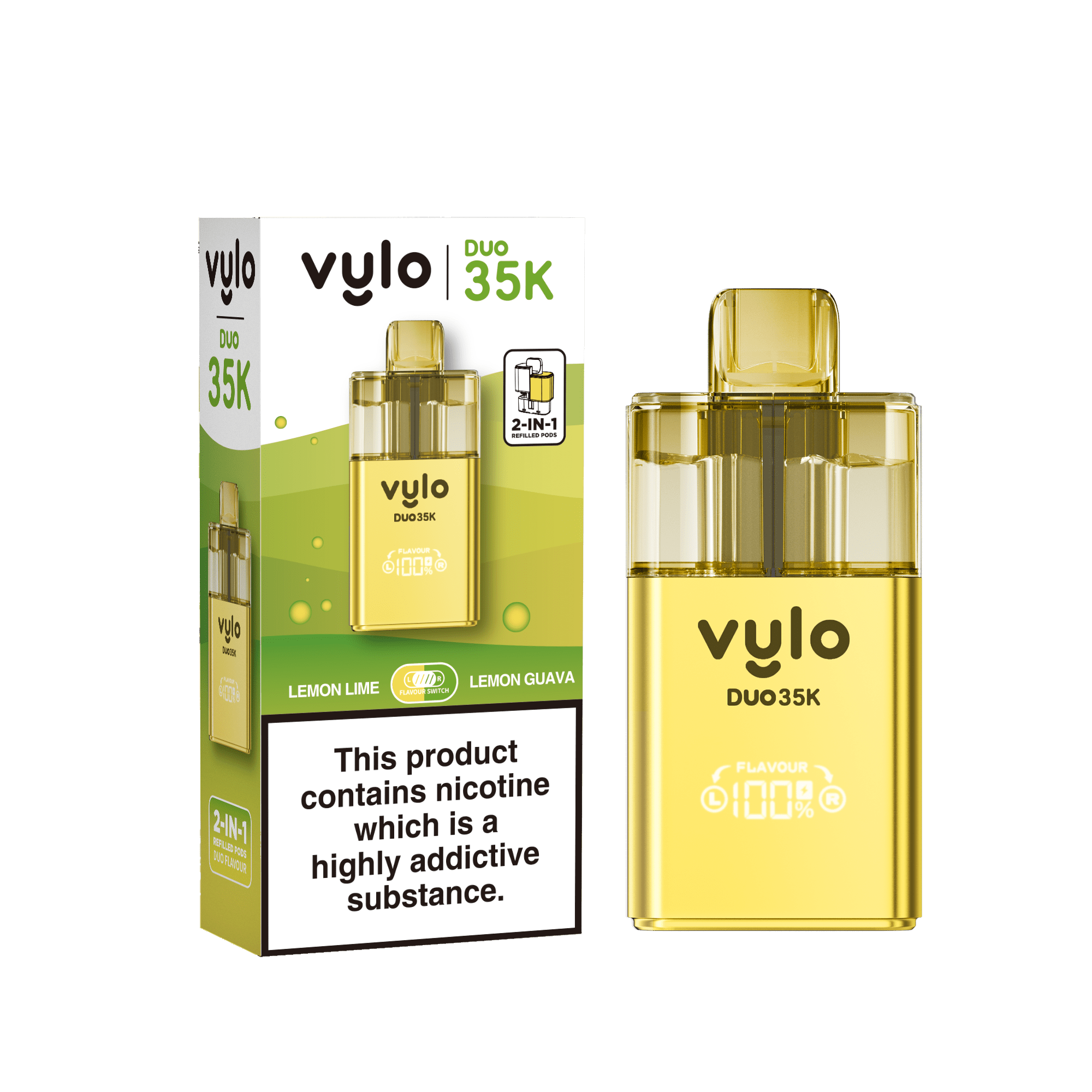 Vylo Duo 35k Prefilled Pod Kit Box of 5 - Lemon Lime/Lemon Guava