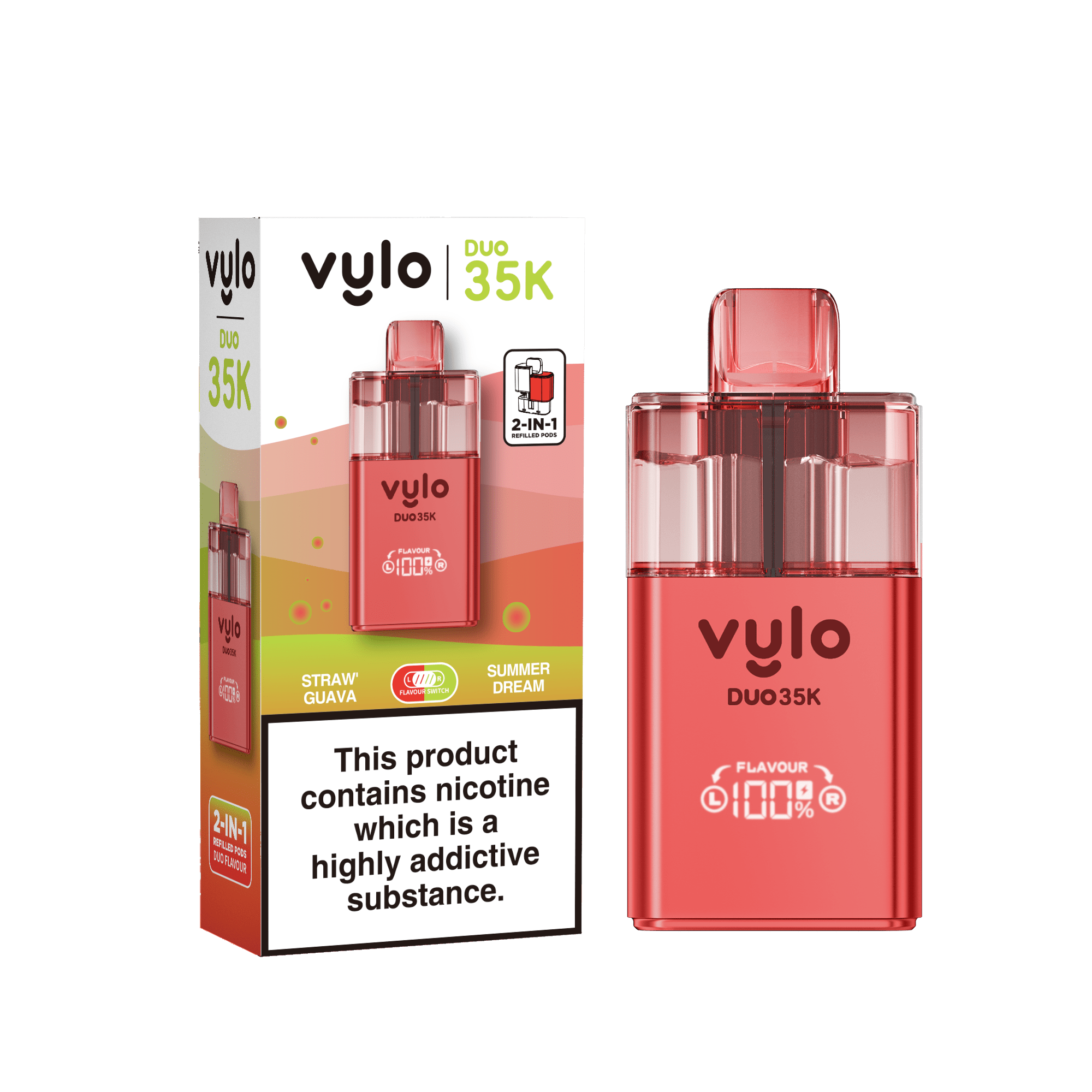 Vylo Duo 35k Prefilled Pod Kit Box of 5 - Straw' Guava/Summer Dream