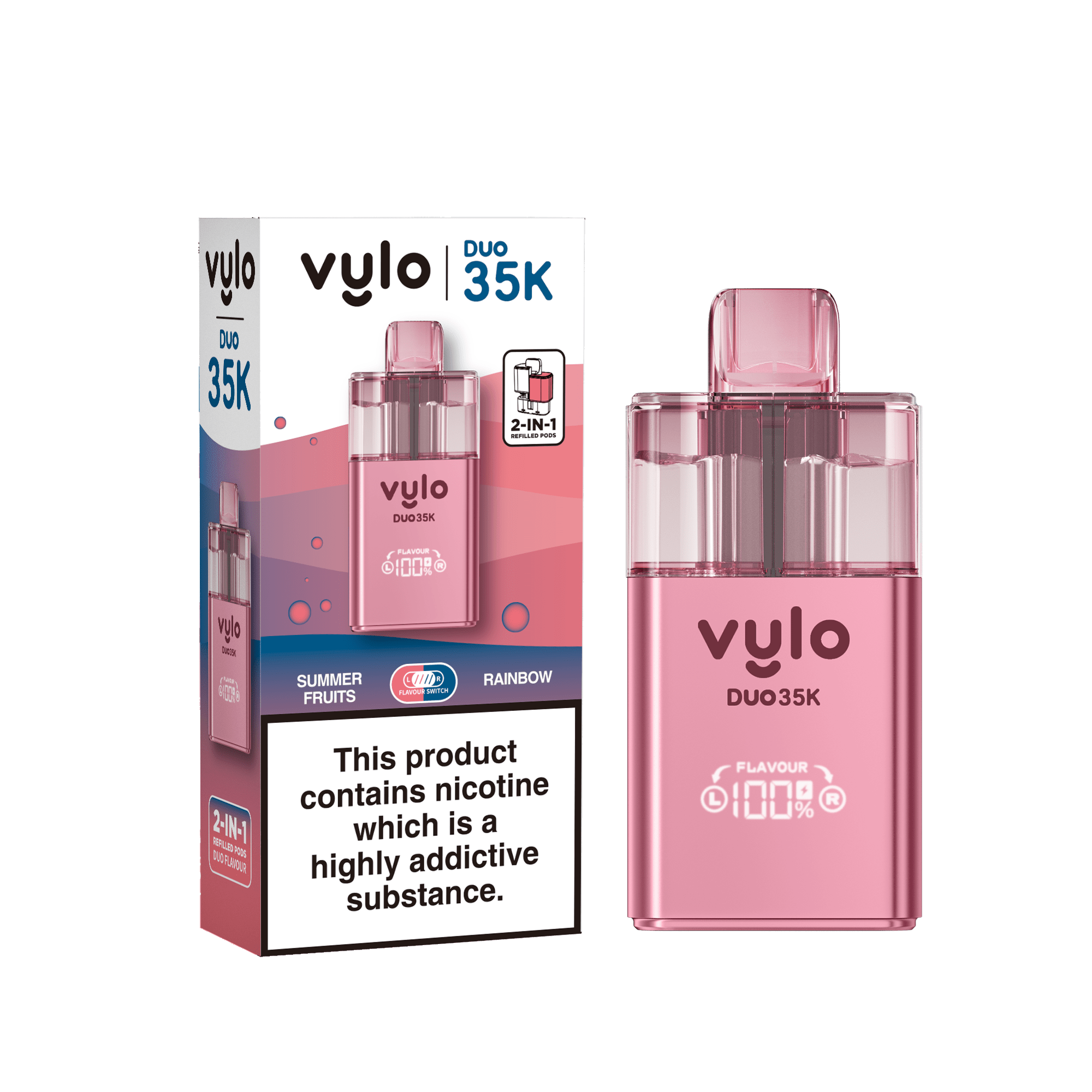 Vylo Duo 35k Prefilled Pod Kit Box of 5 - Summer Fruits/Rainbow
